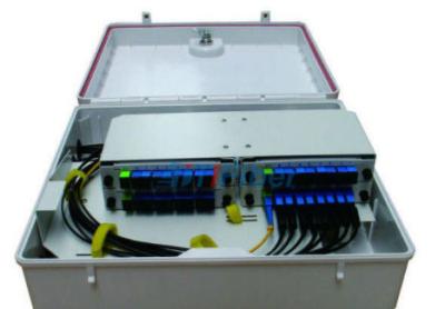 China Fabricação impermeável da cor clara da caixa da terminação do cabo da caixa de distribuição da fibra de Mountedoptical da parede do divisor do PLC à venda