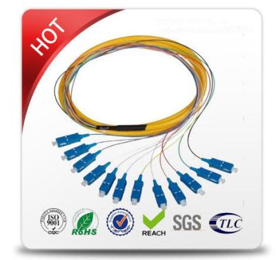 China 24 / Humo bajo del cordón de remiendo de la fibra óptica de 48 bases cero chaqueta externa del cable del halógeno en venta