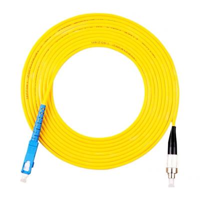 China FC UPC al cable del remiendo de la fibra del solo modo del PVC del simplex 3.0m m del SC UPC, cordón de remiendo de la fibra del puente en venta