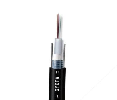 China 2-24 Core G652D GYXTW Un I- Tube Armoured Outdoor Fiber Optic Cable / Communication SM Optical Fiber for sale