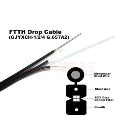 Китай FTTH падают диаграмма 8 кабель одиночного режима ядра кабеля GJYXCH 2 формы оптический продается