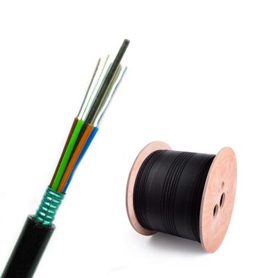 China Cable de fribra óptica aéreo al aire libre trenzado tubo flojo del solo modo de la base del conducto 24 de GYTS en venta