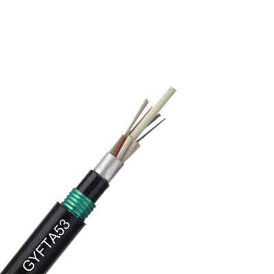 China 6 fibra blindada do único modo G652D do cabo de fibra ótica do núcleo para a armadura de aço inoxidável do canal e do cabo arieal à venda