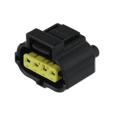 China Black 0.197 5.00mm 4 Pin Rectangular Connector Shell Plug 184046-1 for sale