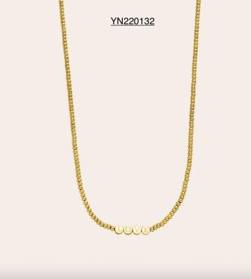 China Colares de moda de aço inoxidável CE K ouro luxo AMOR 3d colar de corrente de bola à venda