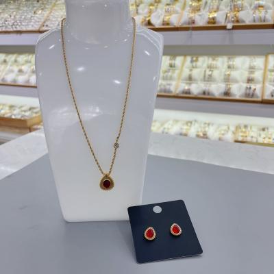 中国 Txibikn 4 Pieces Jewelry Set Elegant Water Droplets Crystal Pendent Necklace Earring Bracelet For Women 販売のため