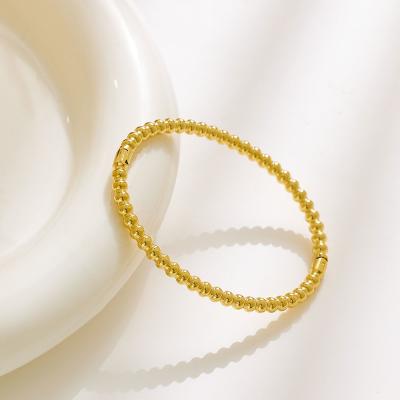 China Party Gold Bead Bracelet 14K Gold Plated Bead Ball Bracelet Stretchable Fashion en venta