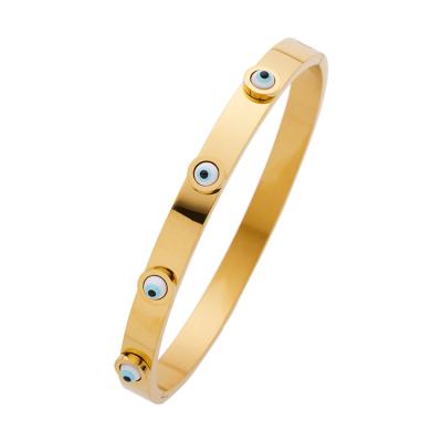 Κίνα Ross-Simons Multicolored Enamel Evil Eye Openwork Filigree Bangle Bracelet in 18k Gold προς πώληση