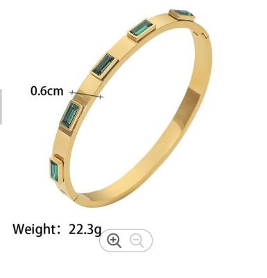 China 18 K Love Friendship Bracelet Bangle Gold With Cubic Zirconia Stones Hinged Gift for sale