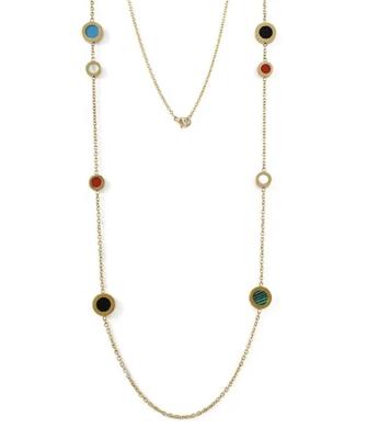 China Multicolor Resin Beaded Chain Long Scatter Necklace Red Blue Green Orange for sale