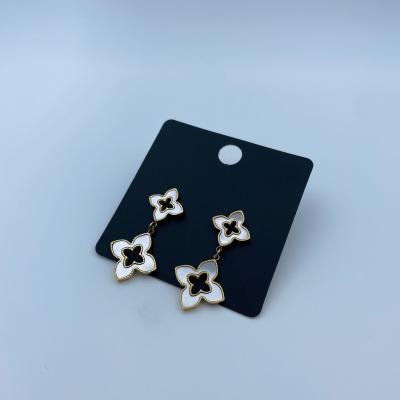 China Polished Gold Finish Stainless Steel Earring with CZ Stone and Gold à venda