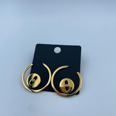 China Upgrade Your Products with Polished Stainless Steel and Achieve a Luxurious Gold Look Earrings for sale