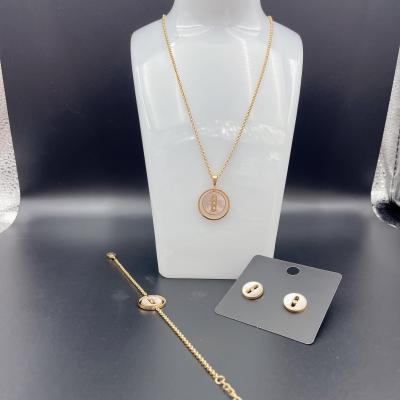 Китай High Polish Newest Gold Color Stainless Steel  Earring ,Necklace , Bracelet Sets For Lady продается