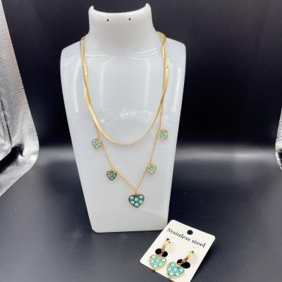 Китай Flowers High Polish Newest Gold Color Stainless Steel  Earring ,Necklace , Bracelet Sets For Lady продается
