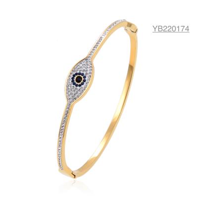 China Stainless Steel Ladies Gold Plated Bracelet Bangle Jewelry Type eyes Bracelets Bangles for sale