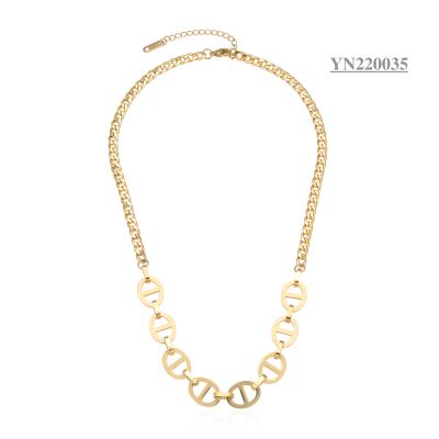 Китай Ожерелье Tide Brand с покрытием из 14-каратного золота 8 Ожерелье с цепочкой в ​​виде свиного носа продается