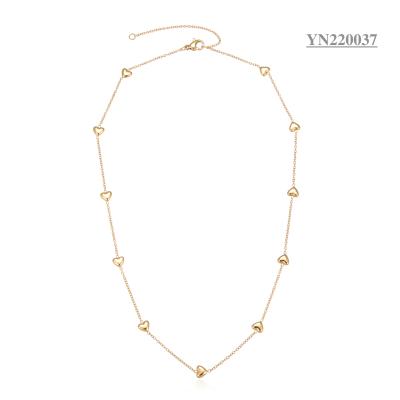 China Retro Luxury Long Gold Stacked Necklaces With Heart Pendant for sale