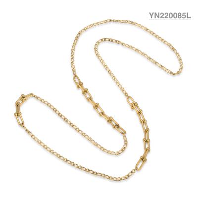 China Collar en capas de acero inoxidable de oro de 14 k Collar apilable de cadena múltiple en venta