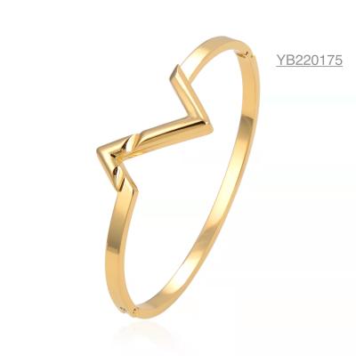 China Z Shaped Gold Buckle Bangle for sale