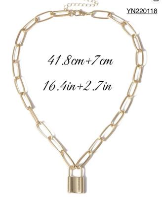 China High End Parity Lock Pendant Necklace Stainless Steel Chain Style Necklace for sale