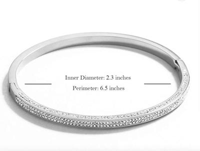 China Dia 2.3in Gold Rhinestone Bracelet Luxury Wristband Embellished Bangles for sale