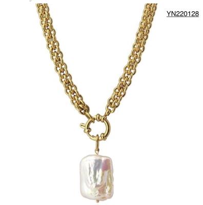 China Saya Stainless Steel Shell Pendant Jewelry Shaped Pearl Pendant Necklace for sale