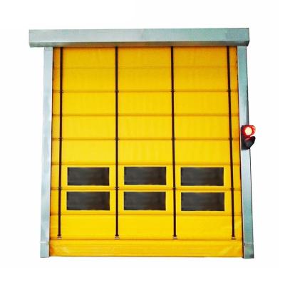 China Warehouse Rolling Shutter Gate High Speed Industrial Doors Blue Orange for sale