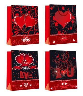China Customized Luxury Shopping Glossy Paper Bags for Valentine's Day eco-friendly for sale