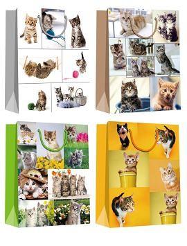 China Popular Gift Packaging Paper Bags with cat patterns everyday shopping for sale
