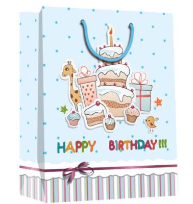 China Good quality birthday design paper bag with glossy /shinny lamination for sale
