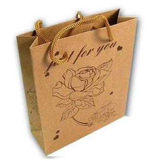 China Brown Kraft Paper Shopping Bags for sale