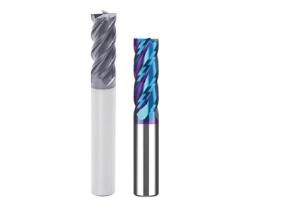 China Four Flutes Solid Carbide End Mill Set Nano Coated 0.2μm Grain Size for sale