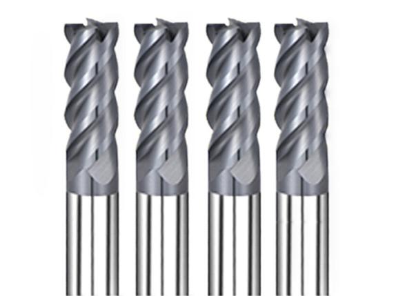 Quality 4 Flutes Square End Mill / Carbide End Mill Cutter 0.2 μM Grain Size for sale