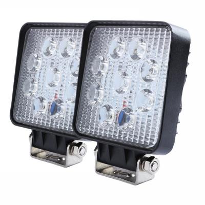China 27W Square LED Work Light 3W High Power Epistar LEDs Off-road  Flood beam 10-30V 4.3