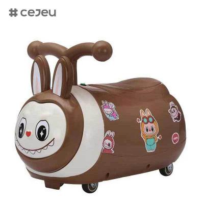 China CJ-SL-616 Cute Indoor Electric Ride-on Car Toy for Kids Plastic Steering Wheel Swing Cars with Sliding Feature for sale