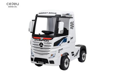 China Kids White Mercedes Benz Actros Ride On Truck Can Add Trailer for sale