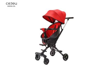 China PU Wheel Baby Pushchair Retractable Canopy For Baby Toddlers Red for sale