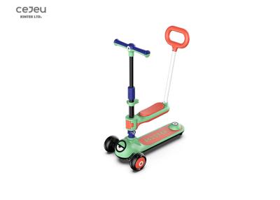 China Pu Flash 3 Wheeled Baby Kick Scooter Adjustable Height Handle for sale