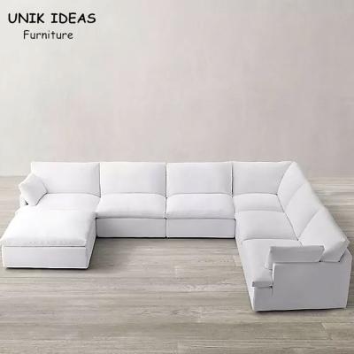 China Modern Fabric Canape Couch White L Shaped Sofa Living Room Furniture for sale