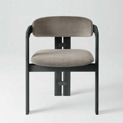 China Black Solid Wood Frame Simple Design Nordic Light Luxury Dining Chairs for sale