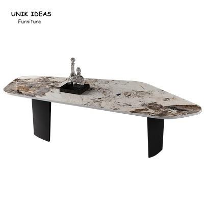 China Black  White Marble Stone Top Coffee Table Sets Stainless Steel L140xW60xH38cm for sale