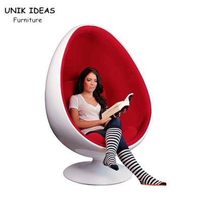 China Lounge Pod Fiberglass Egg Chair Swing Indoor With Speaker Living Room 135cm for sale