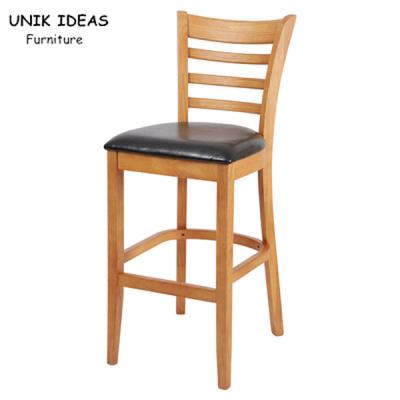 China Wooden Cafe Bar Stools With Backs Retro Industrial 65cm 25.59