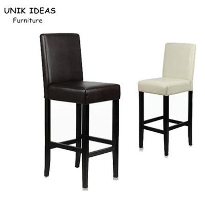 China Black Leather Bar Stools With Backs Leather Counter Height Chairs 41x41x110cm for sale