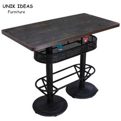 China Vintage Pub Table Rectangle High Top Table Wood Restaurant  60x120x103cm for sale