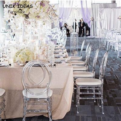 China Resin Napoleon Chair Wedding White Black Banquet Phoenix Clear 40x43x92cm for sale