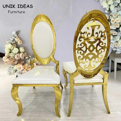 China King Wedding Banquet Chairs High Back Decor Backrest Golden Leisure 52x55x112cm for sale