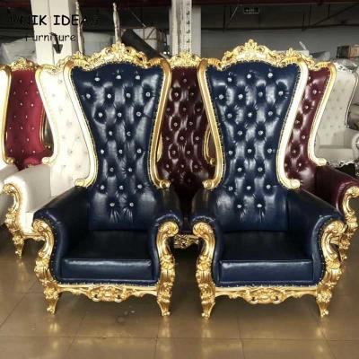 China Red Blue White King And Queen Wedding Chairs For Rent High Back Royal Unik Ideas for sale