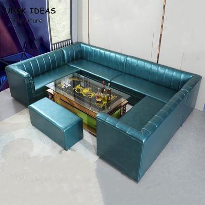 China O falso de 3 partes cobre sofá secional em forma de u com Chaise Blue Round Corner à venda
