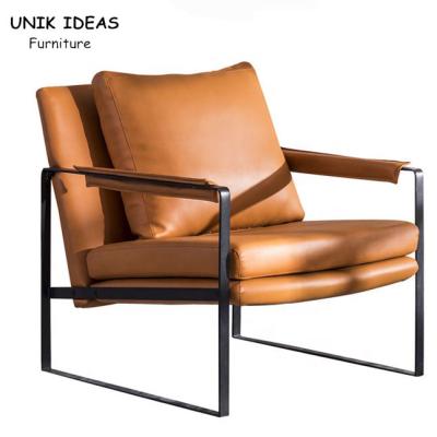 中国 たらいの単一のシーターの肘掛け椅子のブラウンのソファーの木の装飾された革 販売のため